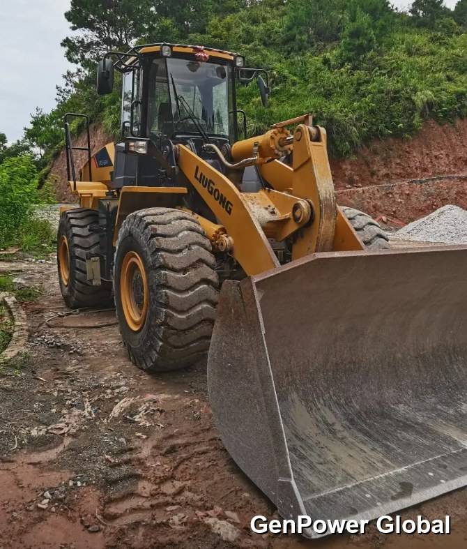 Used LiuGong 856H wheel loader photographed at GenPower Global yard, Hebei, China